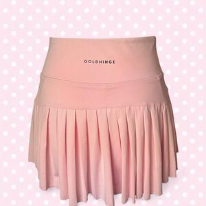 Gold Hinge Pink Pleated Mini Skirt